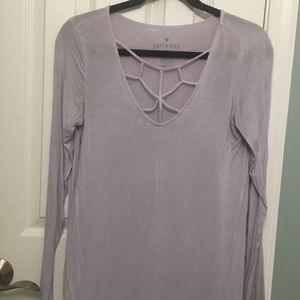 AEO lilac long sleeve